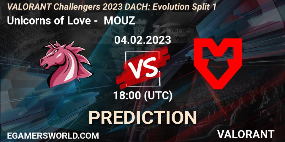 Unicorns of Love contre MOUZ : prédiction de match. 04.02.23. VALORANT, VALORANT Challengers 2023 DACH: Evolution Split 1