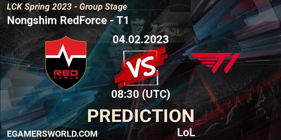 Nongshim RedForce contre T1 : prédiction de match. 04.02.23. LoL, LCK Spring 2023 - Group Stage