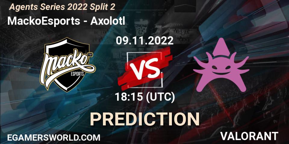 MackoEsports contre Axolotl : prédiction de match. 09.11.22. VALORANT, Agents Series 2022 Split 2
