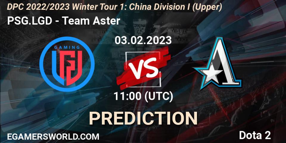 PSG.LGD contre Team Aster : prédiction de match. 03.02.23. Dota 2, DPC 2022/2023 Winter Tour 1: CN Division I (Upper)