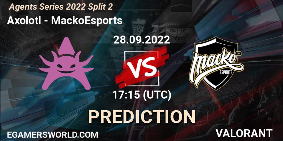 Axolotl contre MackoEsports : prédiction de match. 28.09.22. VALORANT, Agents Series 2022 Split 2