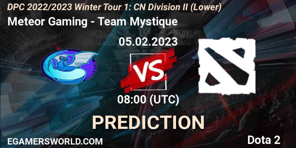 Meteor Gaming contre Team Mystique : prédiction de match. 05.02.23. Dota 2, DPC 2022/2023 Winter Tour 1: CN Division II (Lower)