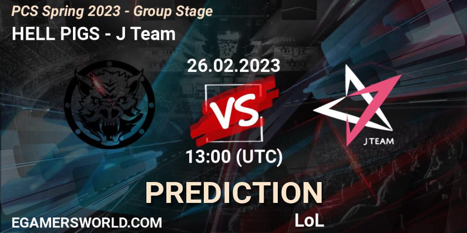 HELL PIGS contre J Team : prédiction de match. 10.02.23. LoL, PCS Spring 2023 - Group Stage