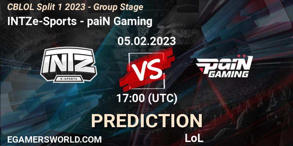 INTZ e-Sports contre paiN Gaming : prédiction de match. 05.02.23. LoL, CBLOL Split 1 2023 - Group Stage