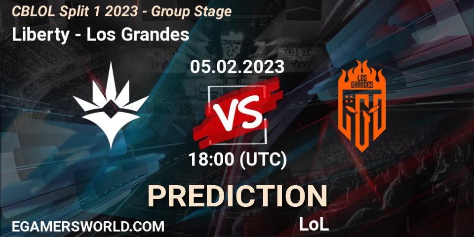 Liberty contre Los Grandes : prédiction de match. 05.02.23. LoL, CBLOL Split 1 2023 - Group Stage