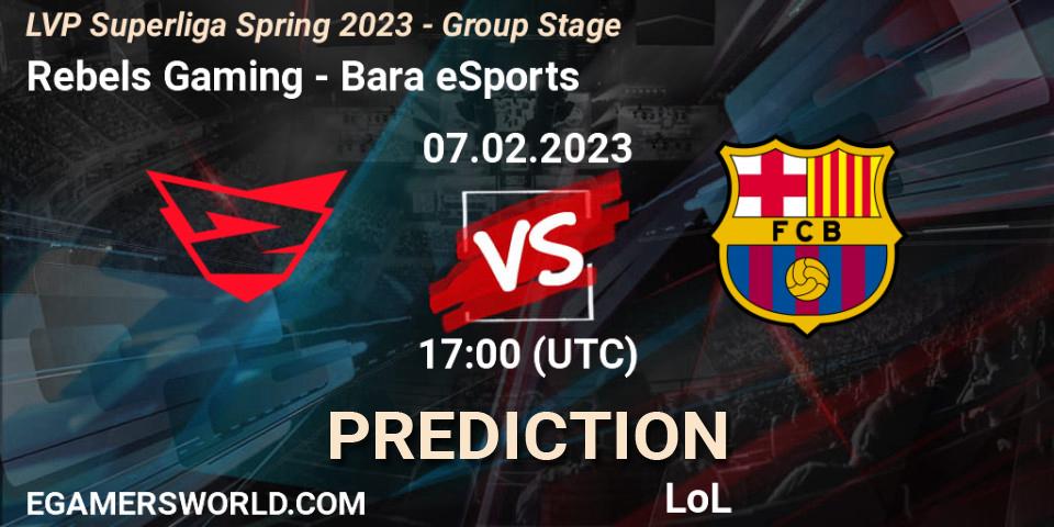 Rebels Gaming contre Barça eSports : prédiction de match. 07.02.23. LoL, LVP Superliga Spring 2023 - Group Stage