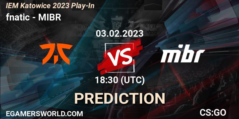 fnatic contre MIBR : prédiction de match. 03.02.23. CS2 (CS:GO), IEM Katowice 2023 Play-In