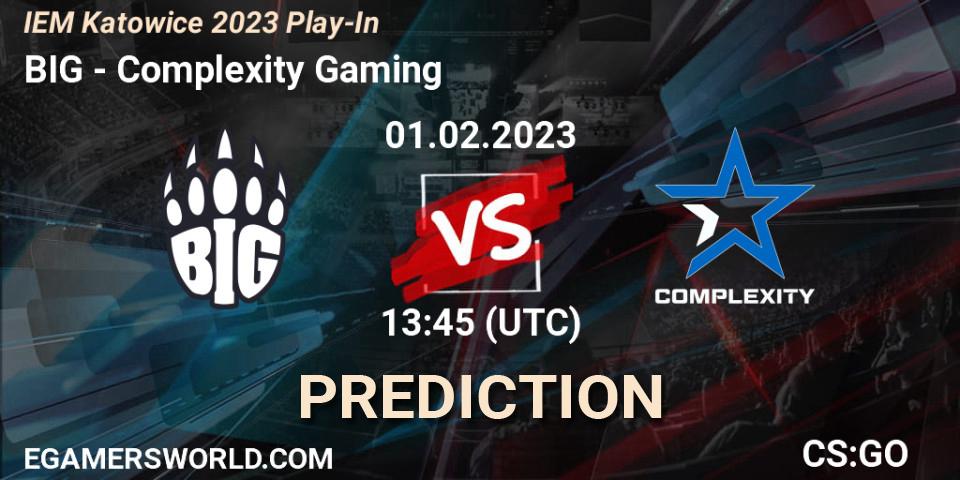 BIG contre Complexity Gaming : prédiction de match. 01.02.23. CS2 (CS:GO), IEM Katowice 2023 Play-In