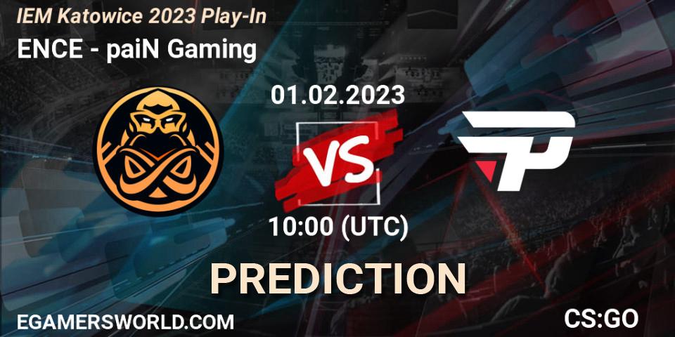 ENCE contre paiN Gaming : prédiction de match. 01.02.23. CS2 (CS:GO), IEM Katowice 2023 Play-In