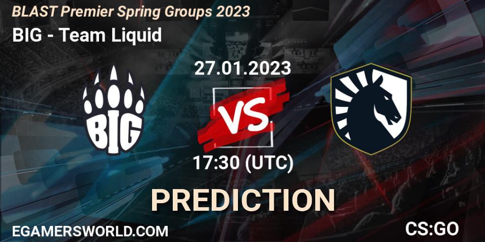 BIG contre Team Liquid : prédiction de match. 27.01.23. CS2 (CS:GO), BLAST Premier Spring Groups 2023