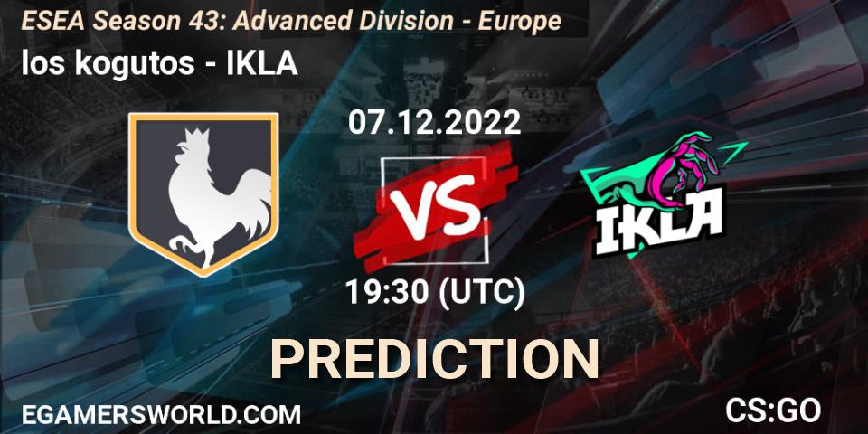 los kogutos contre IKLA : prédiction de match. 08.12.22. CS2 (CS:GO), ESEA Season 43: Advanced Division - Europe