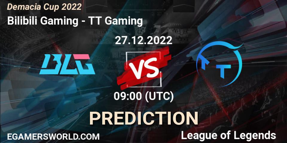 Bilibili Gaming contre TT Gaming : prédiction de match. 27.12.22. LoL, Demacia Cup 2022