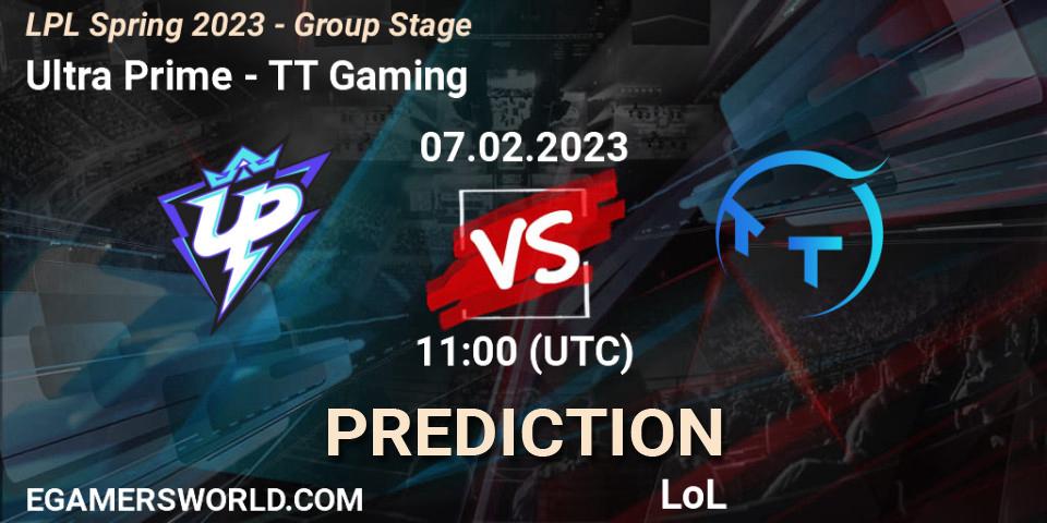 Ultra Prime contre TT Gaming : prédiction de match. 07.02.23. LoL, LPL Spring 2023 - Group Stage