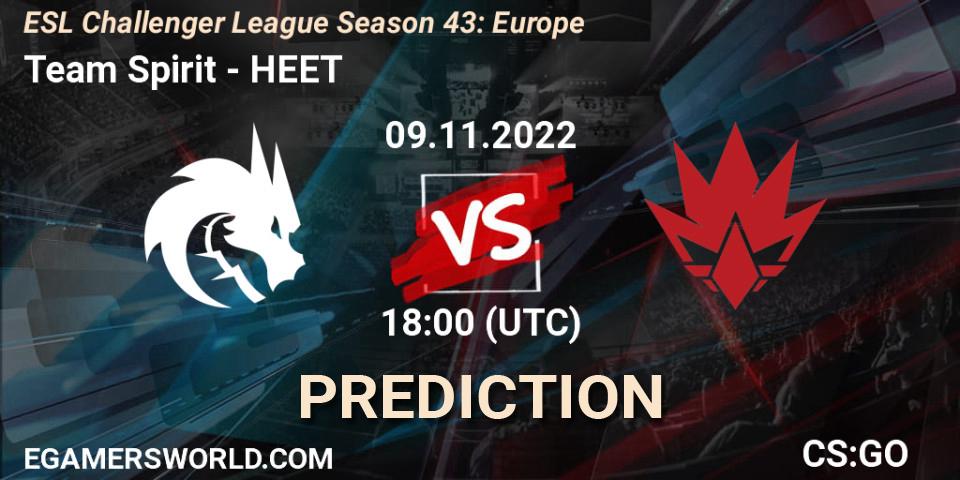 Team Spirit contre HEET : prédiction de match. 30.11.22. CS2 (CS:GO), ESL Challenger League Season 43: Europe