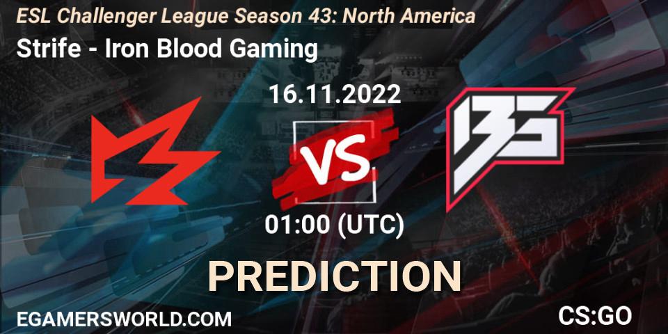 Strife contre Iron Blood Gaming : prédiction de match. 02.12.22. CS2 (CS:GO), ESL Challenger League Season 43: North America