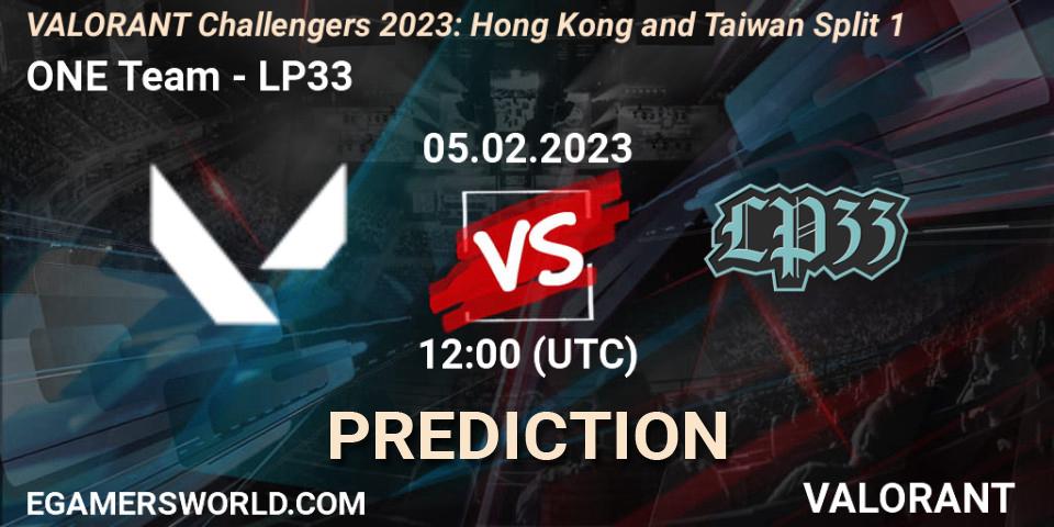 ONE Team contre LP33 : prédiction de match. 05.02.23. VALORANT, VALORANT Challengers 2023: Hong Kong and Taiwan Split 1