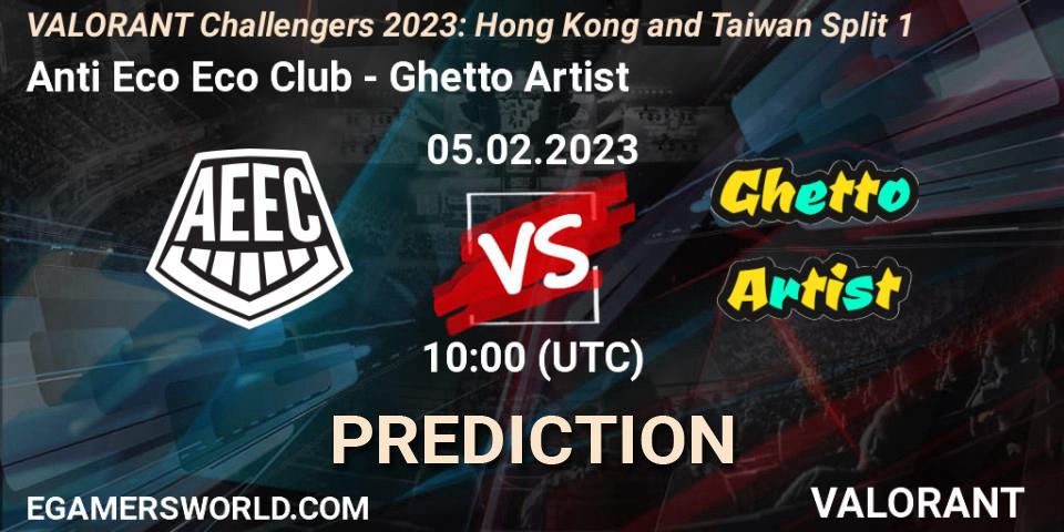 Anti Eco Eco Club contre Ghetto Artist : prédiction de match. 05.02.23. VALORANT, VALORANT Challengers 2023: Hong Kong and Taiwan Split 1
