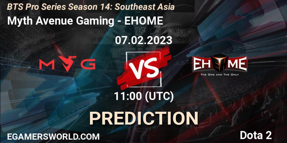 Myth Avenue Gaming contre EHOME : prédiction de match. 07.02.23. Dota 2, BTS Pro Series Season 14: Southeast Asia