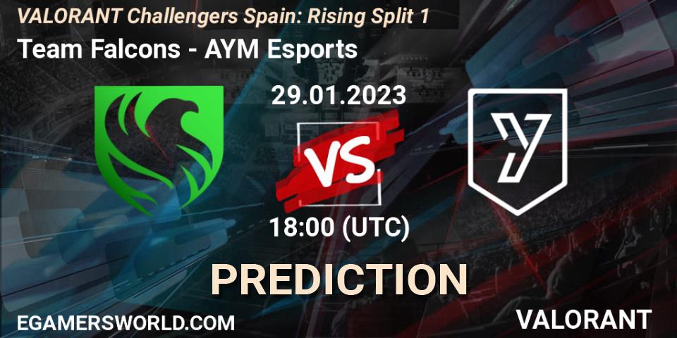 Falcons contre AYM Esports : prédiction de match. 29.01.23. VALORANT, VALORANT Challengers 2023 Spain: Rising Split 1