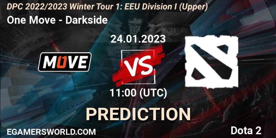 One Move contre Darkside : prédiction de match. 24.01.23. Dota 2, DPC 2022/2023 Winter Tour 1: EEU Division I (Upper)