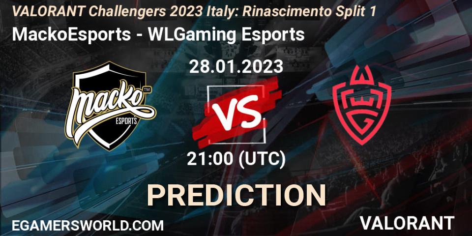MackoEsports contre WLGaming Esports : prédiction de match. 28.01.23. VALORANT, VALORANT Challengers 2023 Italy: Rinascimento Split 1
