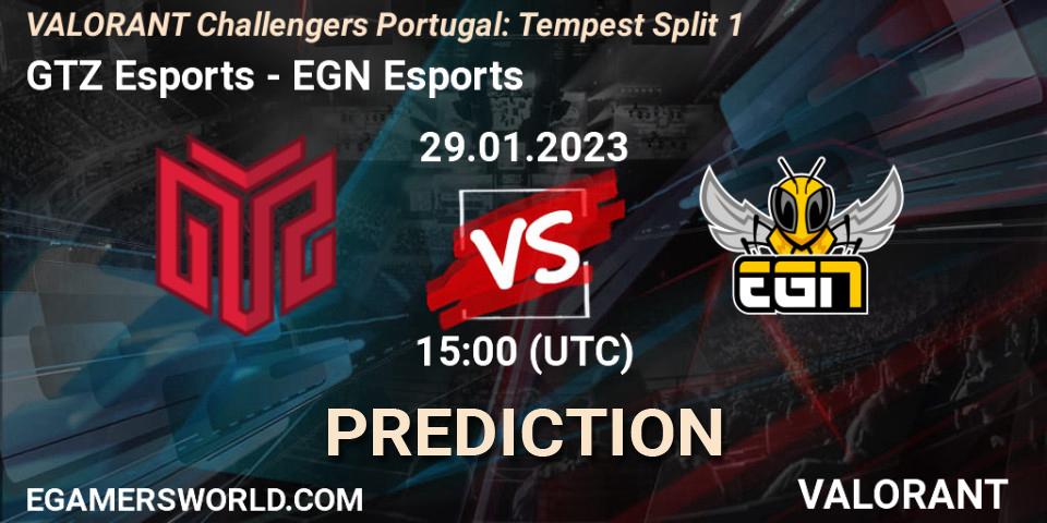 GTZ Esports contre EGN Esports : prédiction de match. 29.01.23. VALORANT, VALORANT Challengers 2023 Portugal: Tempest Split 1