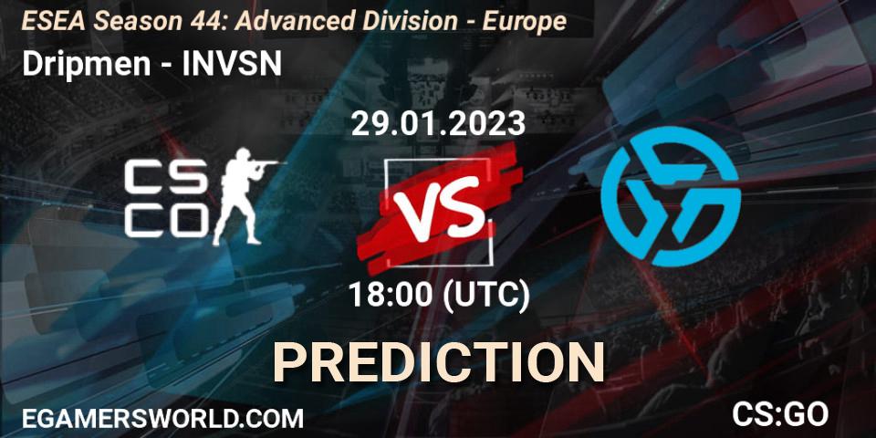 Dripmen contre INVSN : prédiction de match. 05.02.23. CS2 (CS:GO), ESEA Season 44: Advanced Division - Europe