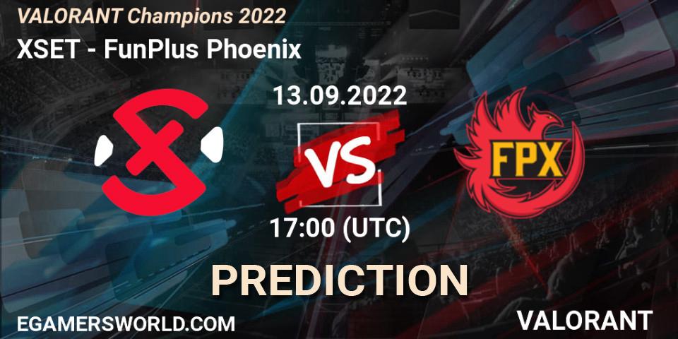XSET contre FunPlus Phoenix : prédiction de match. 13.09.22. VALORANT, VALORANT Champions 2022