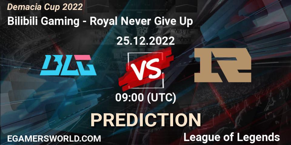 Bilibili Gaming contre Royal Never Give Up : prédiction de match. 25.12.22. LoL, Demacia Cup 2022