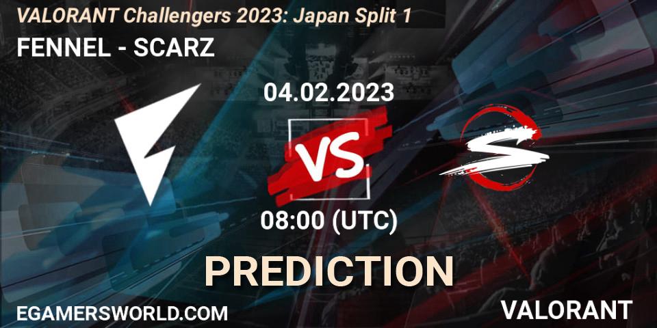 FENNEL contre SCARZ : prédiction de match. 04.02.23. VALORANT, VALORANT Challengers 2023: Japan Split 1