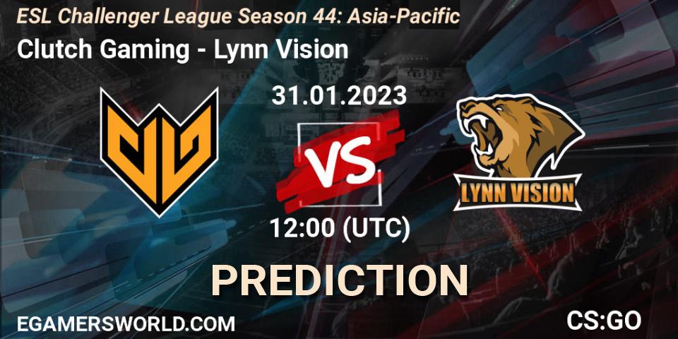 Clutch Gaming contre Lynn Vision : prédiction de match. 31.01.23. CS2 (CS:GO), ESL Challenger League Season 44: Asia-Pacific