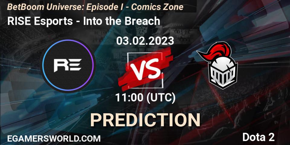 RISE Esports contre Into the Breach : prédiction de match. 03.02.23. Dota 2, BetBoom Universe: Episode I - Comics Zone