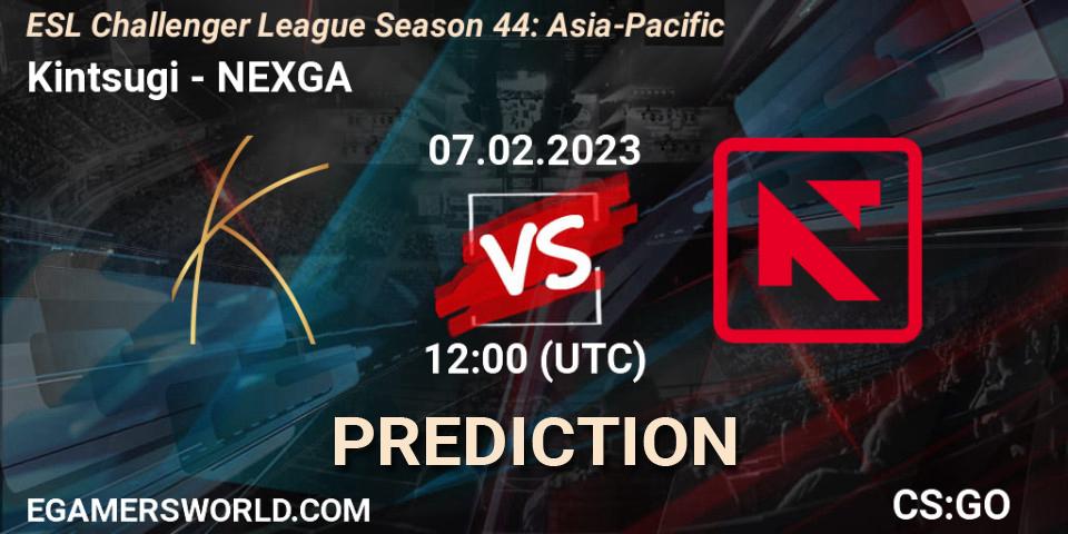 Kintsugi contre NEXGA : prédiction de match. 10.02.23. CS2 (CS:GO), ESL Challenger League Season 44: Asia-Pacific