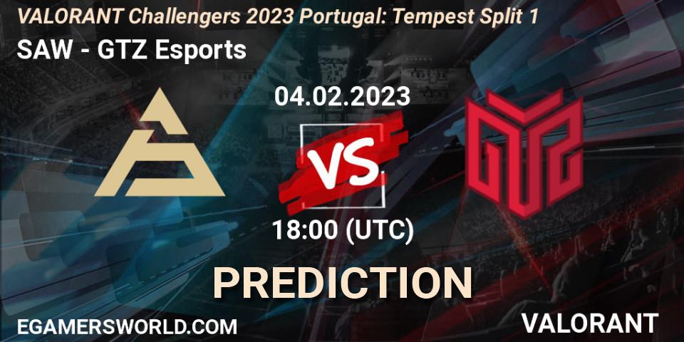 SAW contre GTZ Esports : prédiction de match. 04.02.23. VALORANT, VALORANT Challengers 2023 Portugal: Tempest Split 1