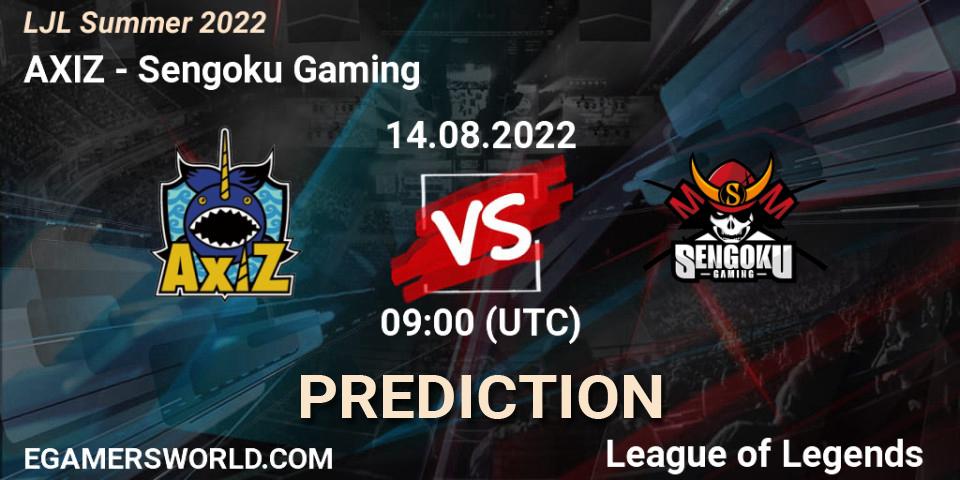 AXIZ contre Sengoku Gaming : prédiction de match. 14.08.22. LoL, LJL Summer 2022
