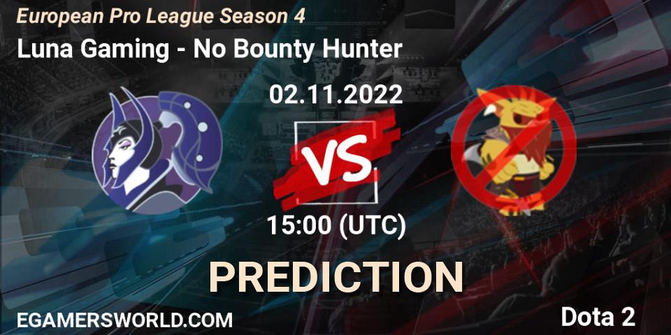 MooN team contre No Bounty Hunter : prédiction de match. 02.11.22. Dota 2, European Pro League Season 4