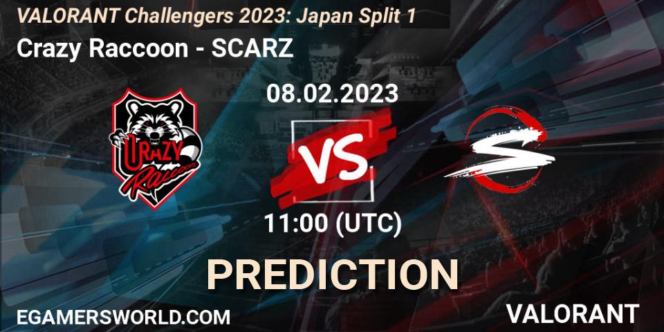 Crazy Raccoon contre SCARZ : prédiction de match. 08.02.23. VALORANT, VALORANT Challengers 2023: Japan Split 1