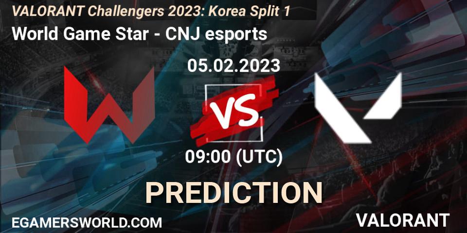 World Game Star contre CNJ Esports : prédiction de match. 05.02.23. VALORANT, VALORANT Challengers 2023: Korea Split 1