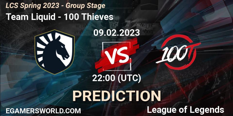 Team Liquid contre 100 Thieves : prédiction de match. 10.02.23. LoL, LCS Spring 2023 - Group Stage
