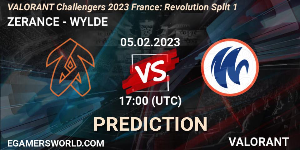 ZERANCE contre WYLDE : prédiction de match. 05.02.23. VALORANT, VALORANT Challengers 2023 France: Revolution Split 1