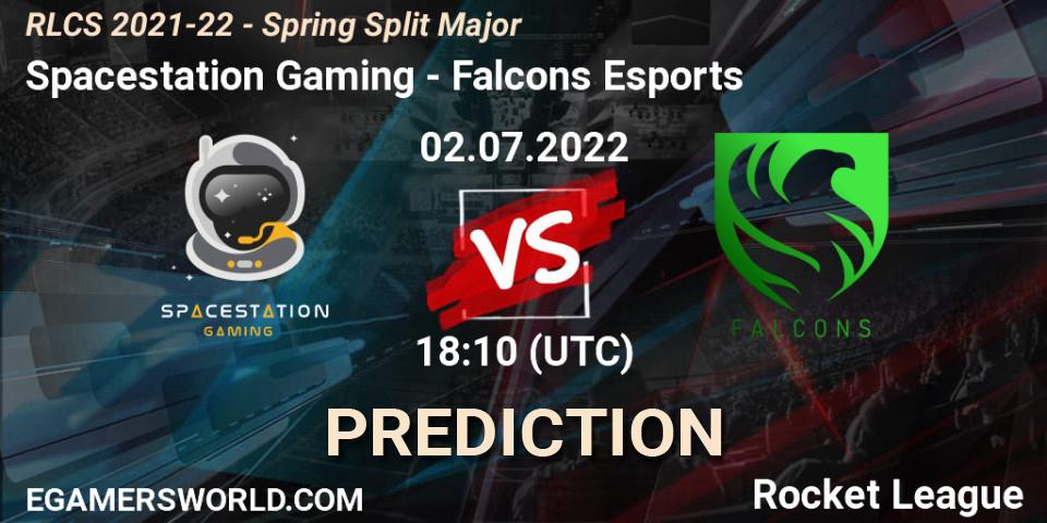 Spacestation Gaming contre Falcons Esports : prédiction de match. 02.07.22. Rocket League, RLCS 2021-22 - Spring Split Major