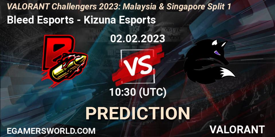 Bleed Esports contre Kizuna Esports : prédiction de match. 02.02.23. VALORANT, VALORANT Challengers 2023: Malaysia & Singapore Split 1