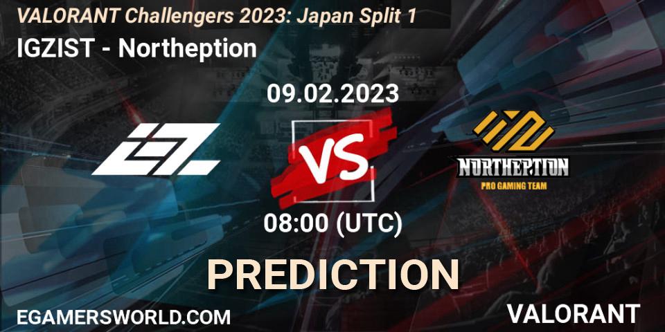 IGZIST contre Northeption : prédiction de match. 09.02.23. VALORANT, VALORANT Challengers 2023: Japan Split 1