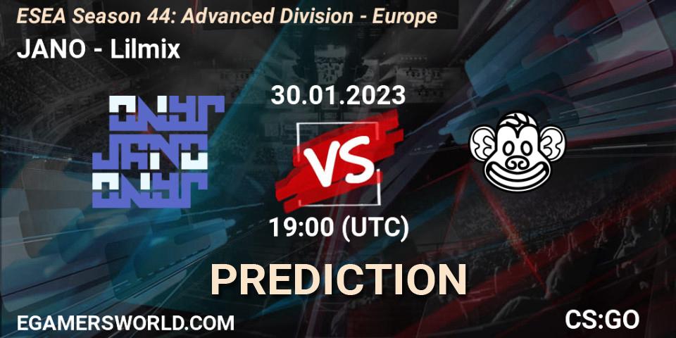 JANO contre Lilmix : prédiction de match. 02.02.23. CS2 (CS:GO), ESEA Season 44: Advanced Division - Europe