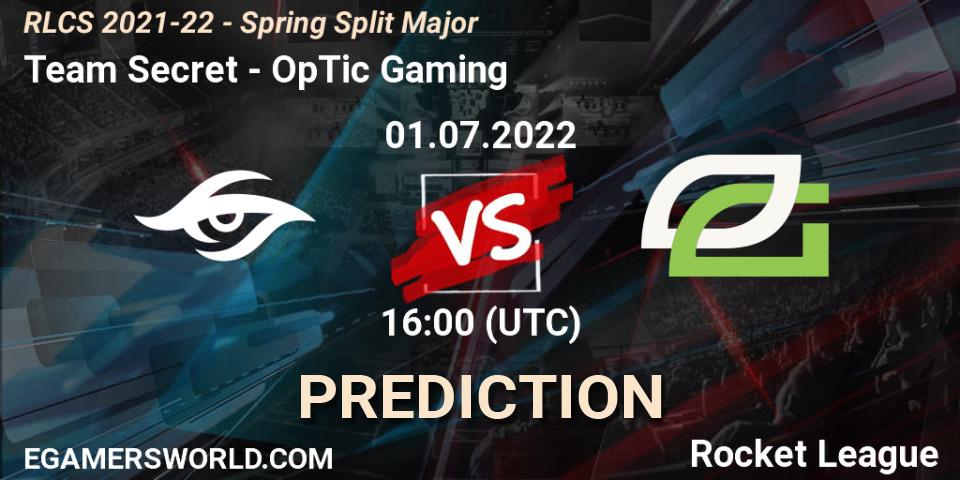 Team Secret contre OpTic Gaming : prédiction de match. 01.07.22. Rocket League, RLCS 2021-22 - Spring Split Major