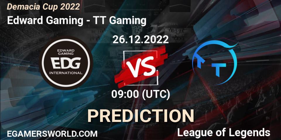 Edward Gaming contre TT Gaming : prédiction de match. 26.12.22. LoL, Demacia Cup 2022