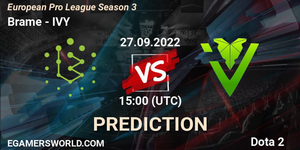 Monaspa contre IVY : prédiction de match. 27.09.22. Dota 2, European Pro League Season 3 