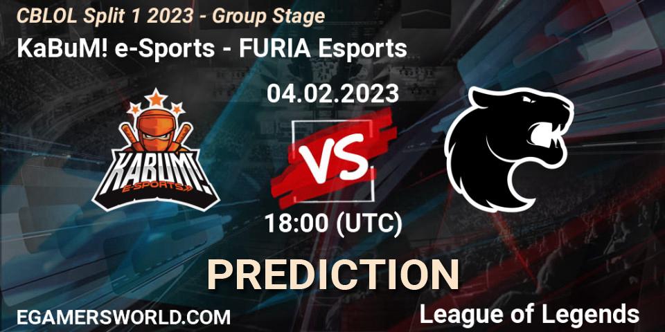 KaBuM! e-Sports contre FURIA Esports : prédiction de match. 04.02.23. LoL, CBLOL Split 1 2023 - Group Stage