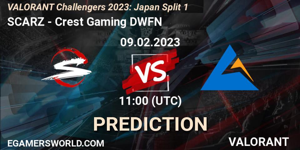SCARZ contre Crest Gaming DWFN : prédiction de match. 09.02.23. VALORANT, VALORANT Challengers 2023: Japan Split 1