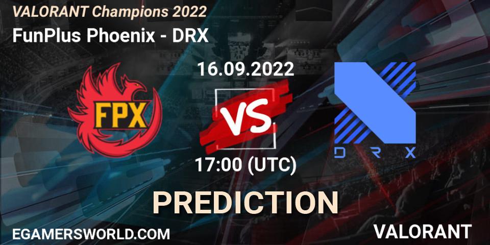 FunPlus Phoenix contre DRX : prédiction de match. 16.09.22. VALORANT, VALORANT Champions 2022